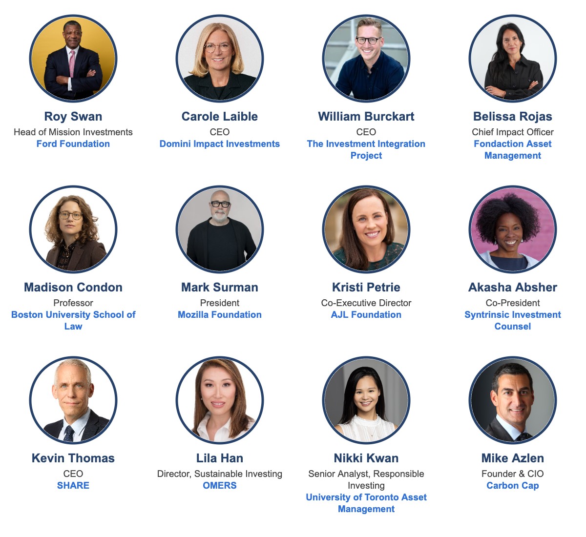 Featured speakers at the IEN 2026 Annual Forum: Roy Swan, Carole Laible, William Burckart, Belissa Rojas, Madison Condon, Mark Surman, Kristi Petrie, Akasha Absher, Kevin Thomas, Lila Han, Nikki Kwan, and Mike Azlen